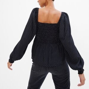Gap Lenzing Ecovero Smocked Peplum Top Polka Dot Size XL